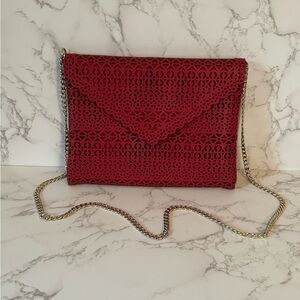 Aldo red purse with gold chain strap
